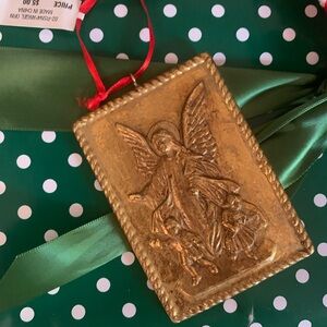 Gold Guardian Angel Christmas Ornament